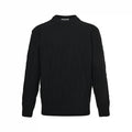 Black Textured Oblique Knit Sweater