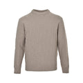 Beige Textured Oblique Knit Sweater